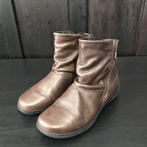 Hotter Women's Leather Whisper Faux Fur Lined Ankle Boots Booties Brown Size 9